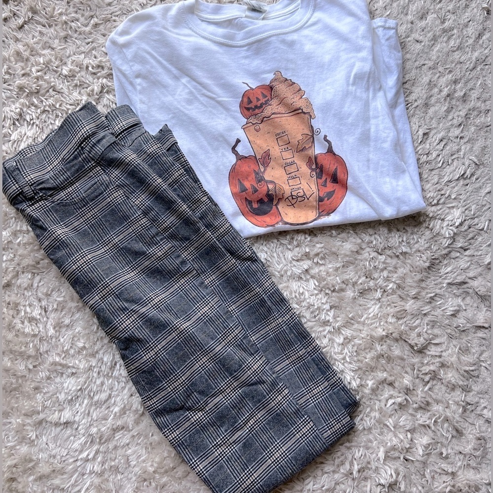 BUNDLE- Pumpkin latte tee w/ skinny trousers